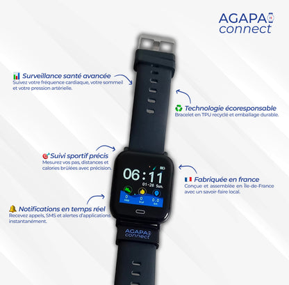 Montre Connectée Sportive - Suivi d’Activité & Notifications - Apago Connect